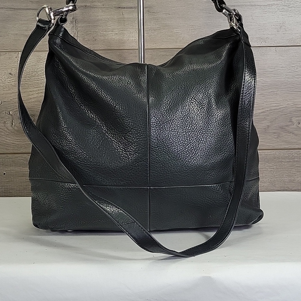 B.Makowsky Black Leather Shoulder Bag - Picture 2 of 13